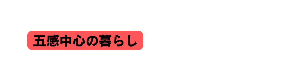 五感中心の暮らし